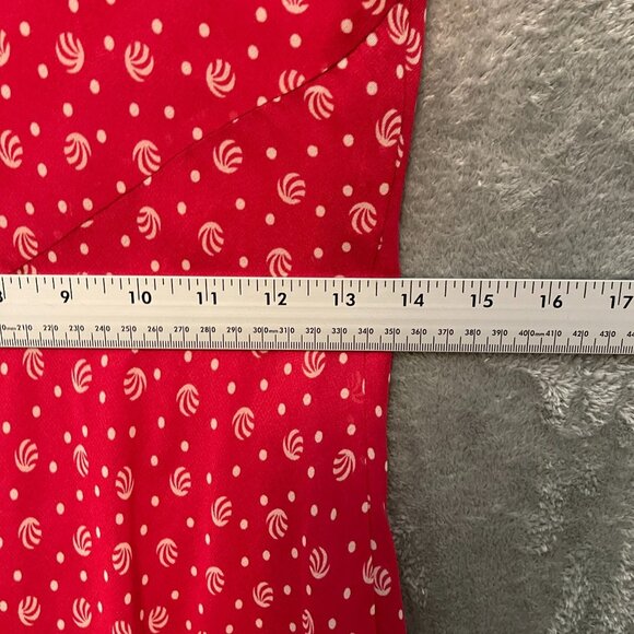 Vtg JG Hook Women Novelty Retro Rockabilly Pinup Flutter Chiffon Maxi Dress 4 - Picture 10 of 12